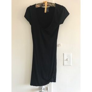 Dress with scoop leg